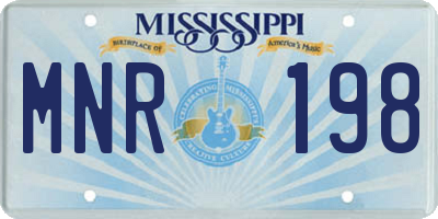 MS license plate MNR198