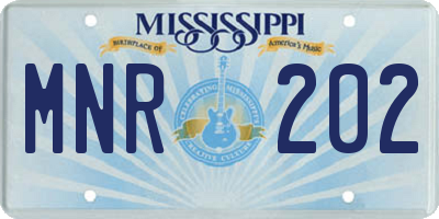 MS license plate MNR202
