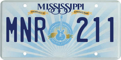 MS license plate MNR211