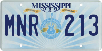 MS license plate MNR213