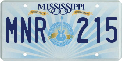 MS license plate MNR215
