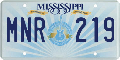 MS license plate MNR219