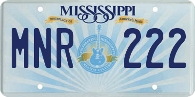MS license plate MNR222
