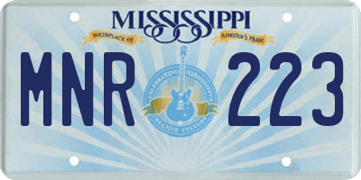 MS license plate MNR223