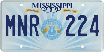 MS license plate MNR224