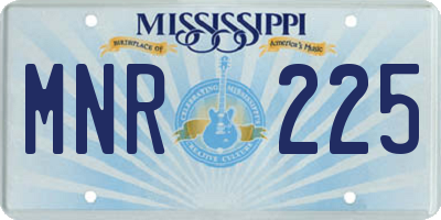 MS license plate MNR225