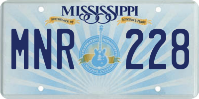 MS license plate MNR228