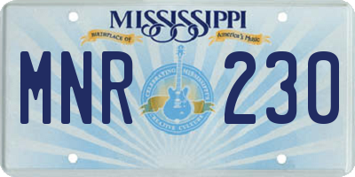 MS license plate MNR230
