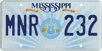 MS license plate MNR232