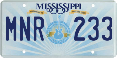 MS license plate MNR233