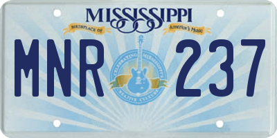 MS license plate MNR237