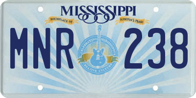 MS license plate MNR238
