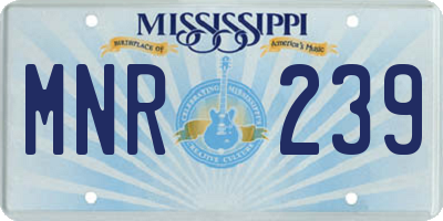 MS license plate MNR239