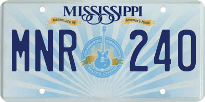 MS license plate MNR240