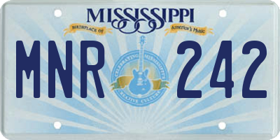 MS license plate MNR242