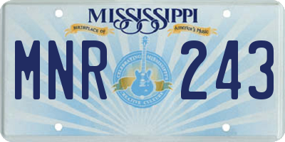 MS license plate MNR243