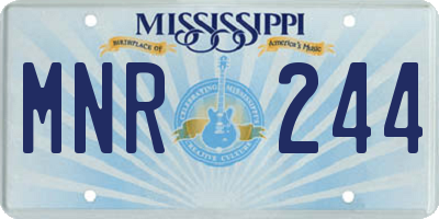MS license plate MNR244