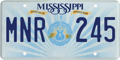 MS license plate MNR245