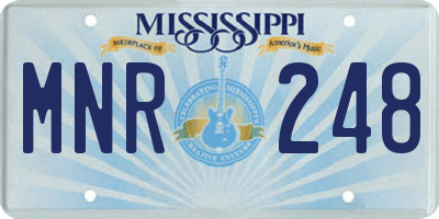 MS license plate MNR248