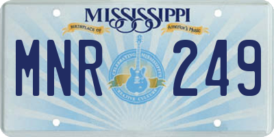 MS license plate MNR249
