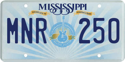 MS license plate MNR250
