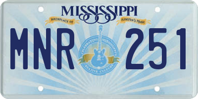 MS license plate MNR251
