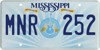 MS license plate MNR252