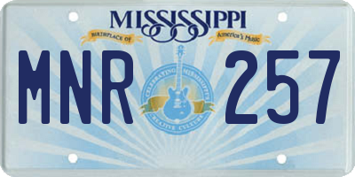 MS license plate MNR257
