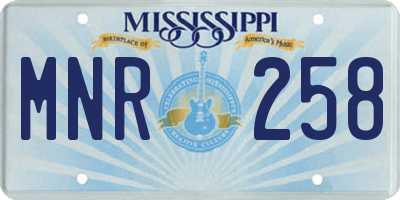 MS license plate MNR258