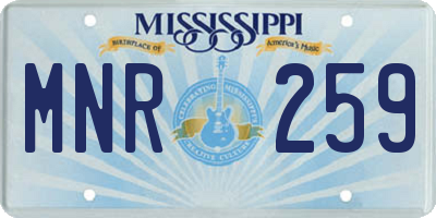 MS license plate MNR259