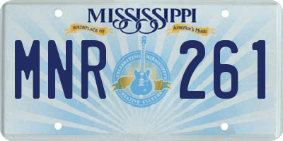MS license plate MNR261