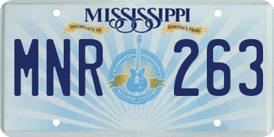 MS license plate MNR263