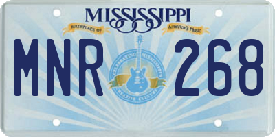 MS license plate MNR268