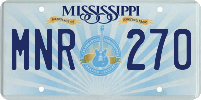 MS license plate MNR270
