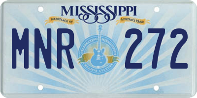 MS license plate MNR272