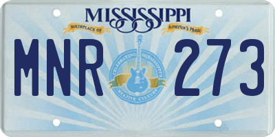MS license plate MNR273