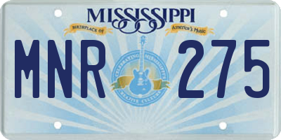 MS license plate MNR275