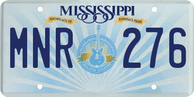 MS license plate MNR276