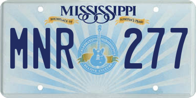 MS license plate MNR277