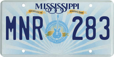 MS license plate MNR283