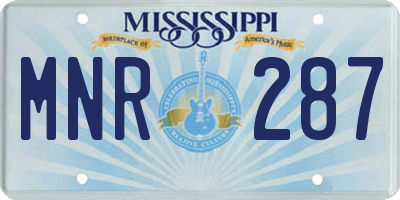 MS license plate MNR287