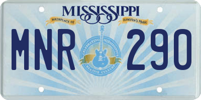 MS license plate MNR290
