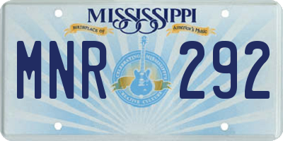 MS license plate MNR292