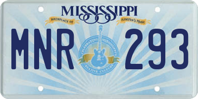 MS license plate MNR293