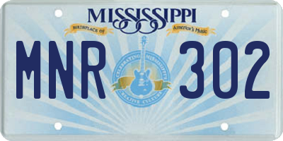 MS license plate MNR302