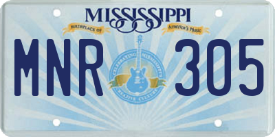 MS license plate MNR305