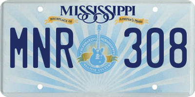 MS license plate MNR308