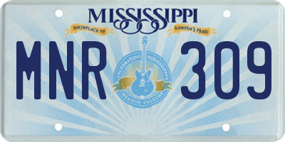 MS license plate MNR309