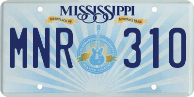 MS license plate MNR310