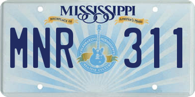 MS license plate MNR311